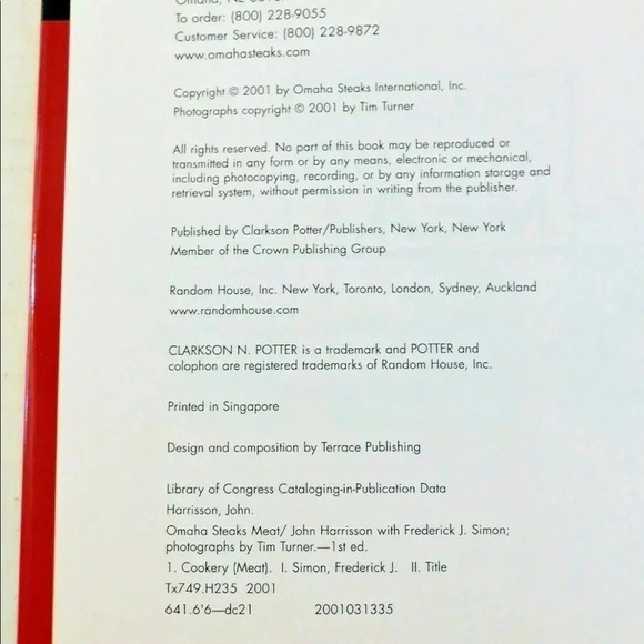 *Final Price* MEAT - Omaha Steaks - Cook Book EUC Hardcover Grilling Home Meals - Picture 6 of 6